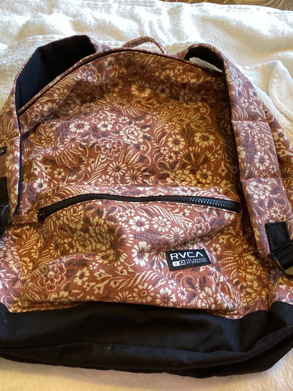 RVCA canvas flowered backpack